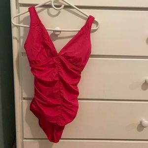 Pink one piece swimsuit